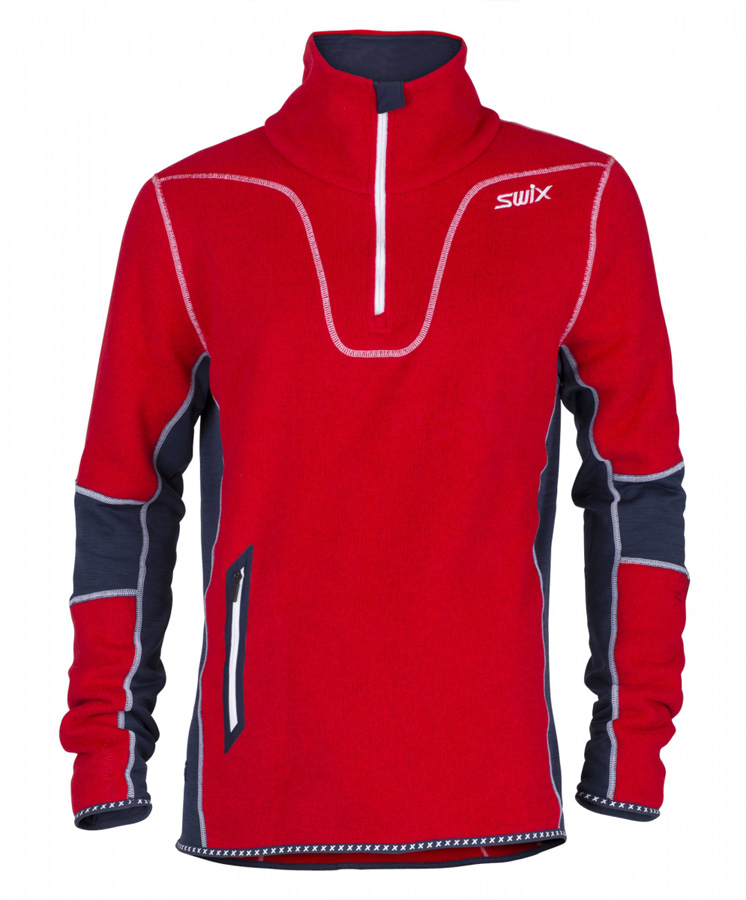 Mikina Swix RaceX Warm Red Norwegian Mix