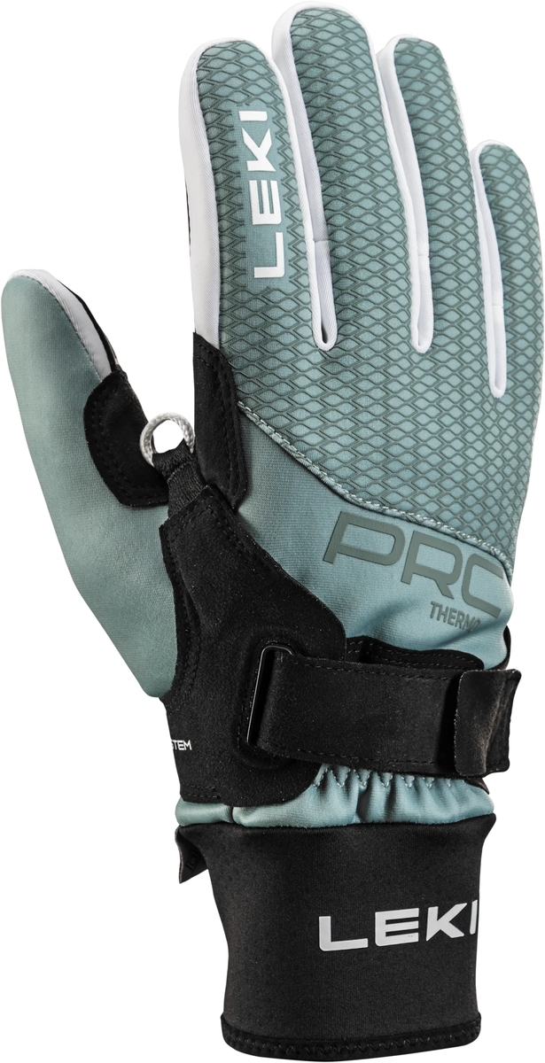 Běžecké rukavice Leki PRC ThermoPlus Shark Wmn Black/Ice Green 