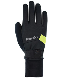 Běžecké rukavice Roeckl Lappi 2 Black/Fluo Yellow
