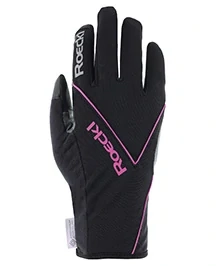 Běžecké rukavice Roeckl Laikko 2 Black/Pop Pink