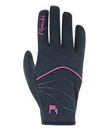 Běžecké rukavice Roeckl Elena 2 Black/Pink